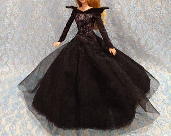 Clothes only, Sleeping Beauty princess dress for 11.5 inch (30 cm) doll, black