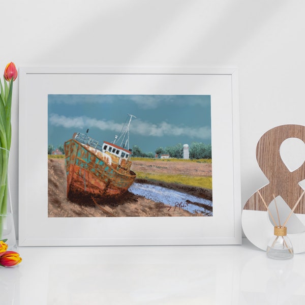 Peinture d’art de bateau imprimable / art de bateau numérique