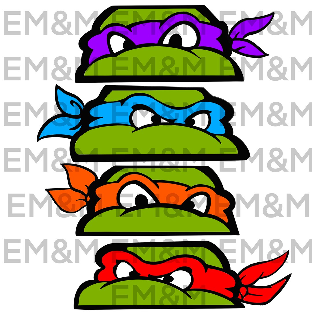 TMNT Logo Face Png Cut Bandana Etsy