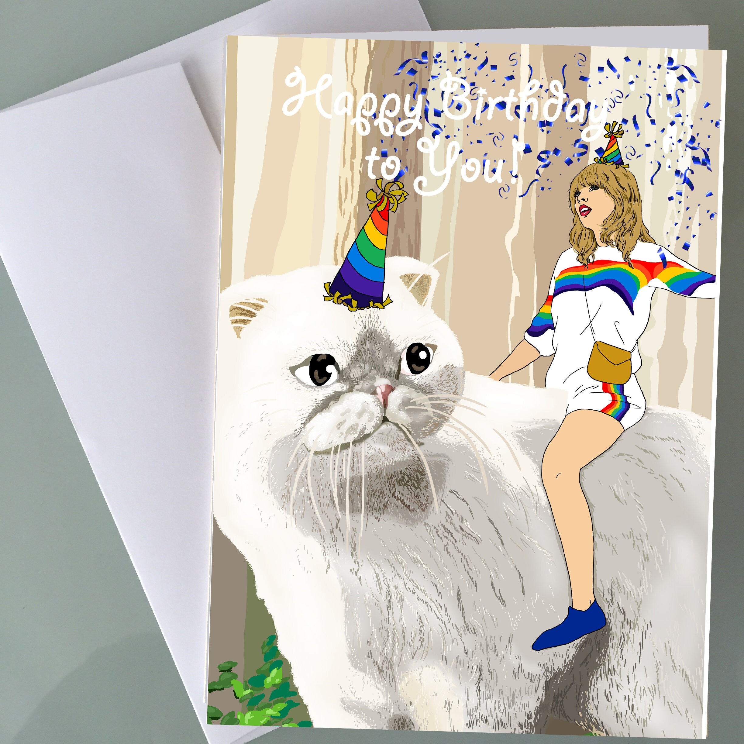 Taylor Swift Birthday Card Caticorn Funny Etsy