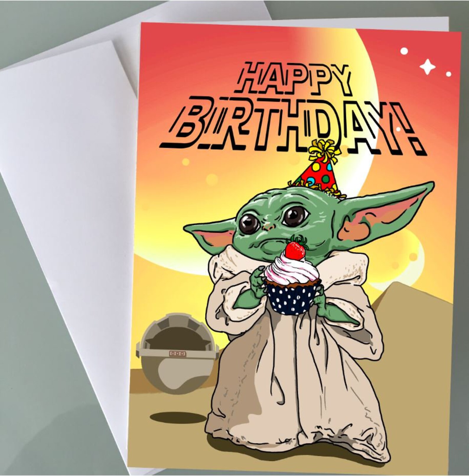 Baby Yoda Birthday Card funny birthday card cute gift for her Etsy