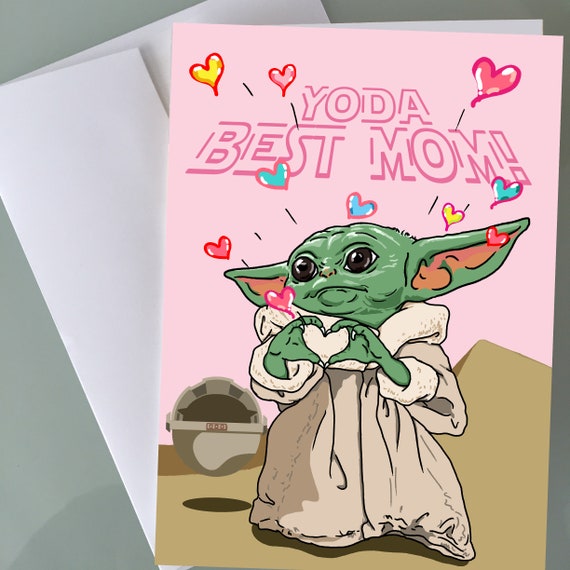 Baby Yoda Mother's Day Card Funny Mother's Day Card Etsy