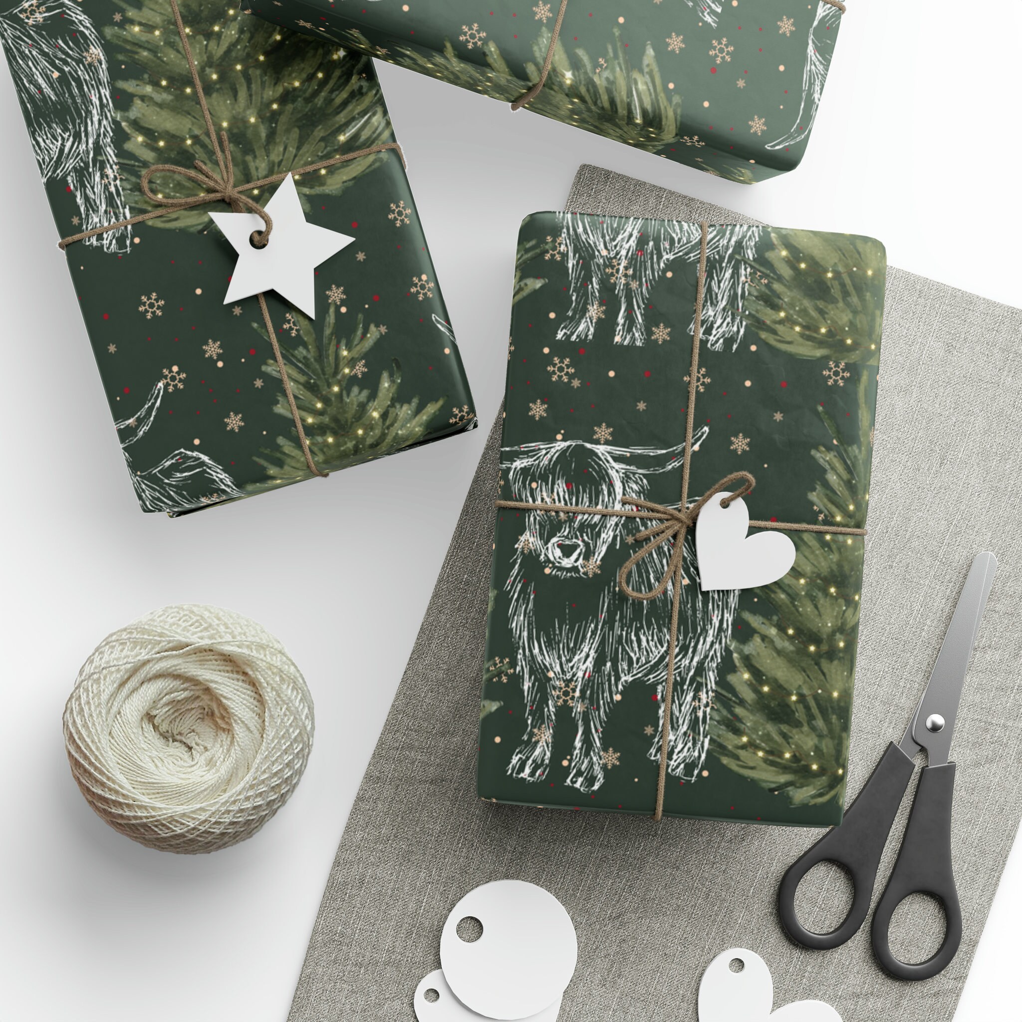 Highland Cow Wrapping Paper Etsy