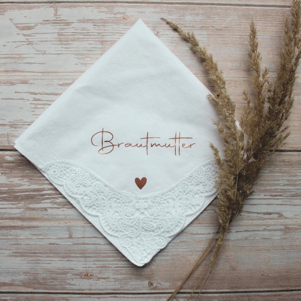 Personalized fabric handkerchief / mother of the bride / father of the bride / maid of honor / gift / tears of joy / wedding