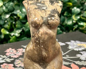 Rhodonite goddess female torso crystal,lady body torso crystal,polished rhodonite woman torso,metaphysical home decor,feminine torso crystal