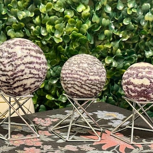 Purple Zebra Japer crystal sphere,grape zebra agate crystal ball,purple banded sphere,purple striped zebra ball carving,crown chakra crystal