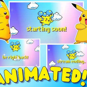 Pikachu Twitch Screens, Pokemon Twitch Screens Animiertes Pokemon Be Right Back, Pokemon Stream Ending, Twitch Pokemon Overlay