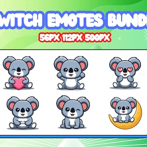 Twitch Emotes Bundle, Cute Koala Emote Bundle, Koal Twitch Emotes, australia emotes, Discord Emotes, animal emotes bundle, emote