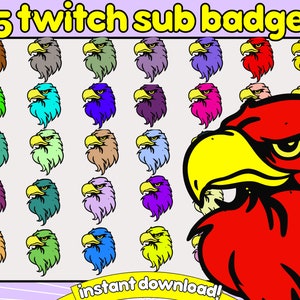 eagle sub badges twitch, american eagle twitch sub badges, bald eagle sub badges, eagle bit badges, full pack sub badges twitch, full set