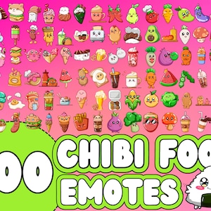 ¡¡¡EMOTES DE COMIDA PARA TWITCH!!! Emoticones de comida estilo chibi, emote estilo anime, emotes de Twitch en masa, emote de boba, emote de café, emote de pizza, emote de comida tierna