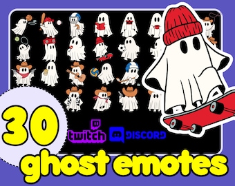 HALLOWEEN TWITCH Emotes!! ghost halloween emotes bundle, ghost twitch emotes, cute ghost emotes, ghost emote, discord, scary emotes