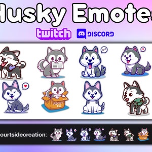 Husky Twitch Emote, Husky Emotes, Cute Husky Emote, Huskey Twitch Emotes, Cute Dog Discord Emotes, Dog Discord Emotes,