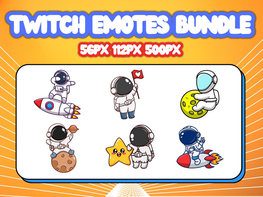 Astronaut Emotes, Twitch Emotes Bundle, Cute Astronaut Emote Bundle