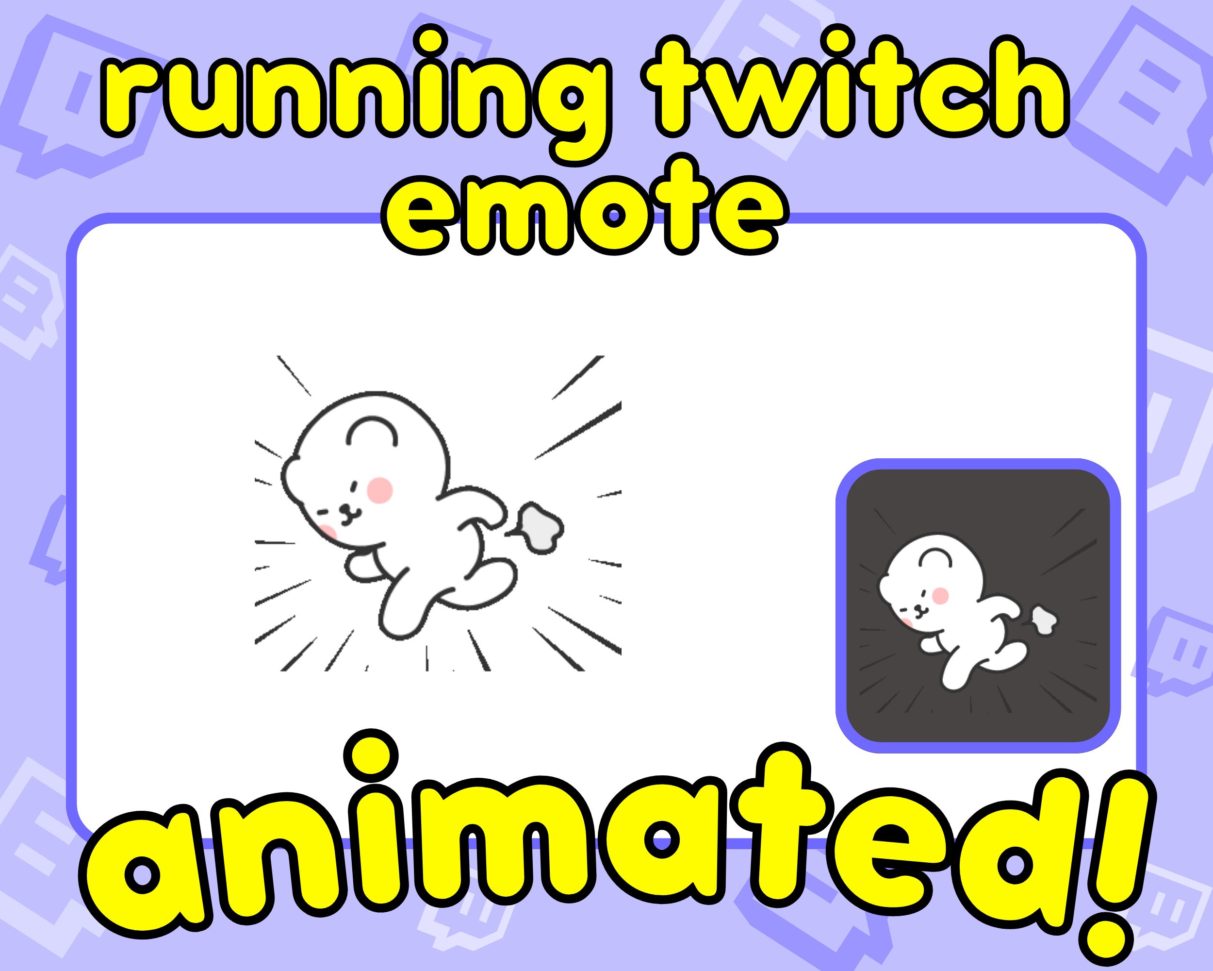 Funny Bear Emote, Running Emote Twitch, Funny Animated Bear Emote