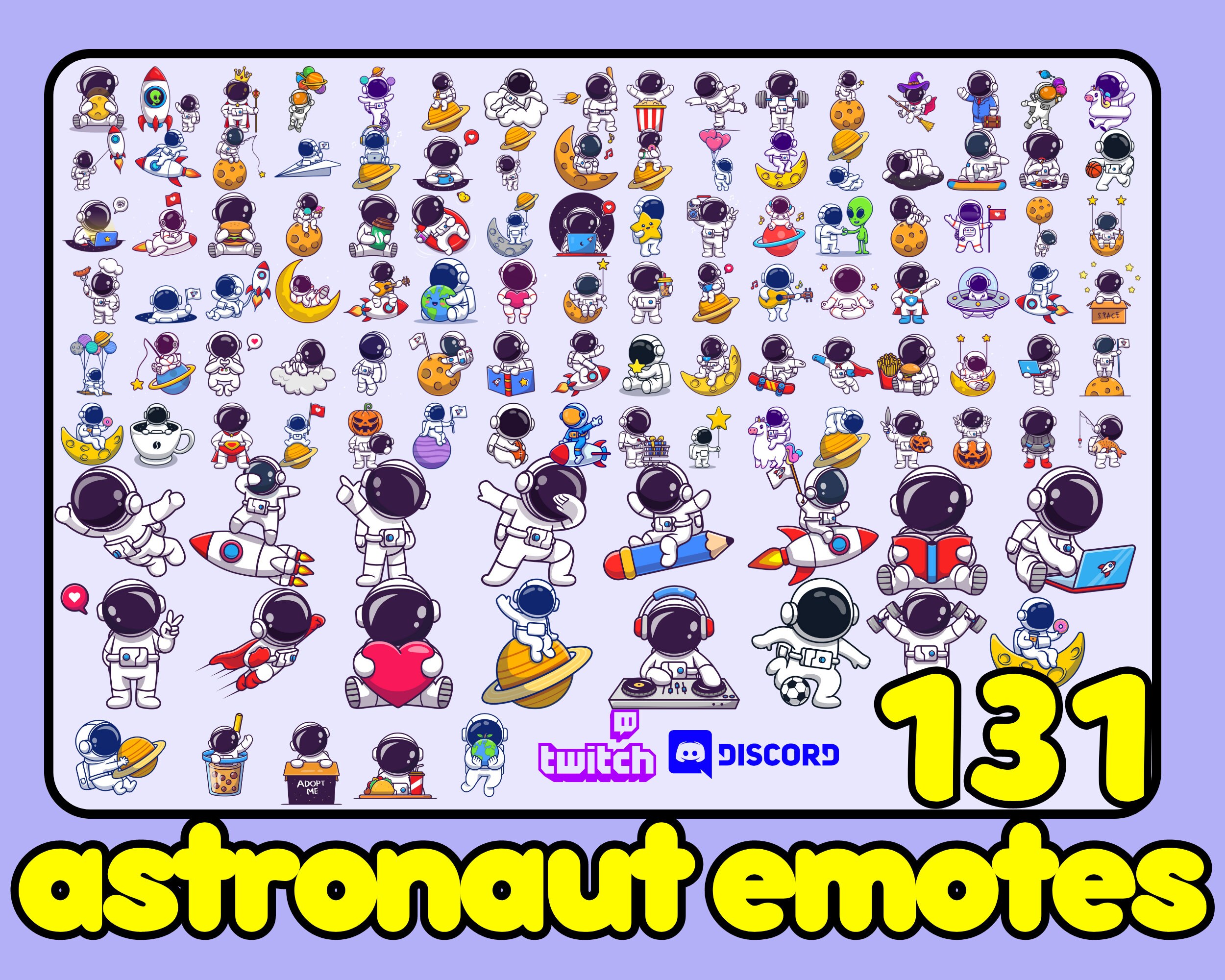 Emote Roket Astronaut Emotes | Astronaut Twitch Emotes | Alien Twitch Emotes ...