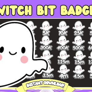 Ghost Twitch Bit Badges | Halloween Twitch Bits Badges Set | Ghost Bit Badges | Fire sub badges| cute ghost bits badges | ghost emotes