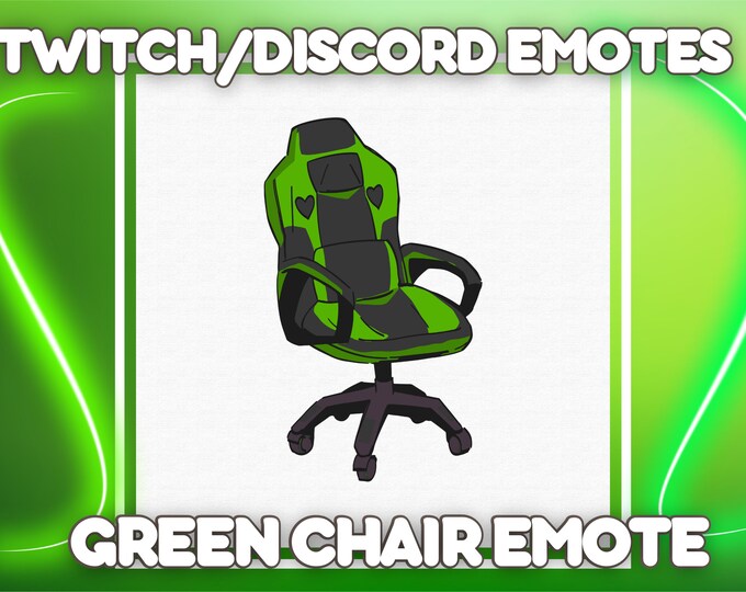Green Chair Emote, Green Gaming Chair Emote, Twitch Discord Green