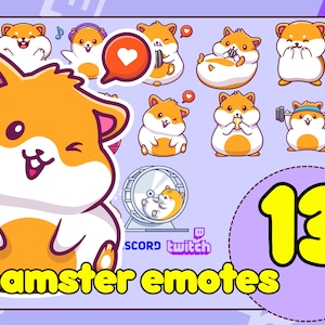 hamster emotes! Cute hamster twitch emotes, guinea pig emotes, cute animal emotes, mouse twitch emotes, squirrel emotes, discord emotes