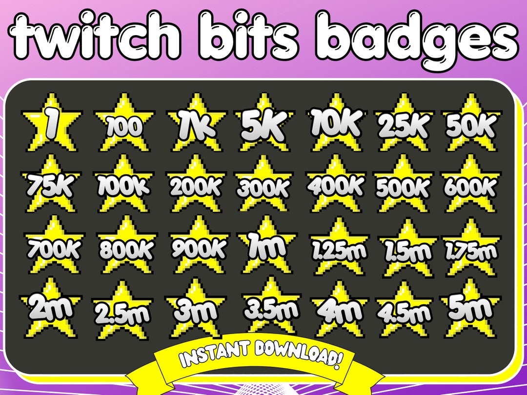 Twitch Bit Badges Twitch Bits Badges Pixel Twitch Bits Etsy