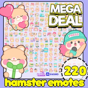 ¡220 emoticonos de hámster! Emoticos de hámster, conejillos de indias, animales, ratones, ardillas y Discord.