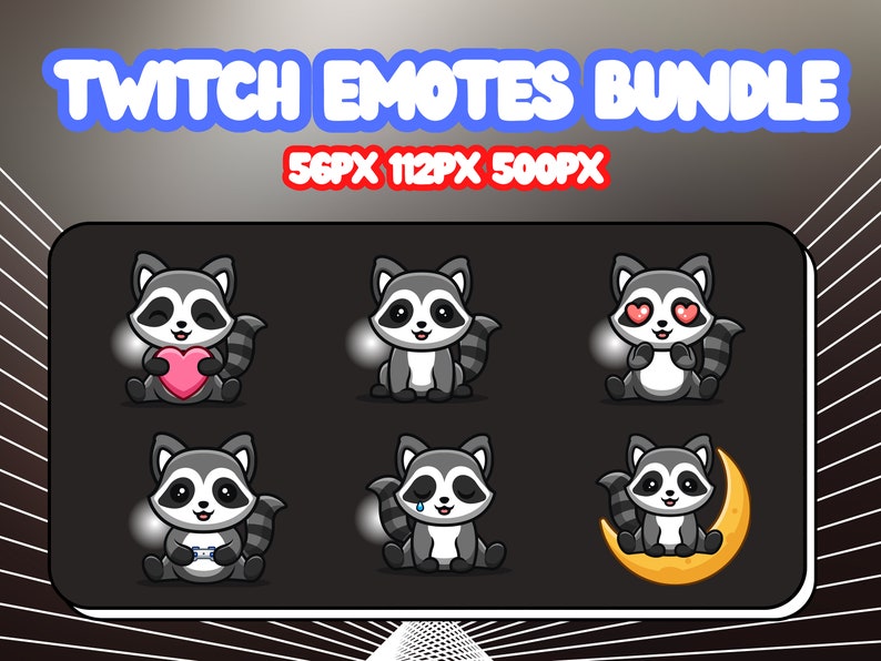 Cute Raccoon Emotes, Cute Chibi Raccoon Twitch Emotes, Raccoon Emote ...