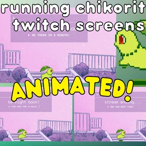 Pokemon Startbildschirm Twitch, Animierte Pokemon Be Right Back chikorita TWITCH SCREEN, Pokemon Running Twitch Screen, Pokemon Transition