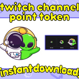 Punto de canal de Twitch de astronauta, token de punto de canal de extraterrestre, token de punto de canal de Twitch de astronauta, moneda de canal de extraterrestre, punto de canal de galaxia