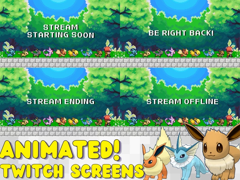 Pokemon Twitch Screens, Eevee Twitch Screens Pokemon Starting Soon