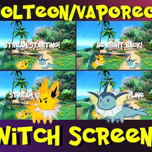 Pokemon Startbildschirm Twitch, Animierte Pokemon Be Right Back, Pokemon Stream Endend, JOLTEON VAPOREON EEVEE Titch, Laufende Pokemon Twitch