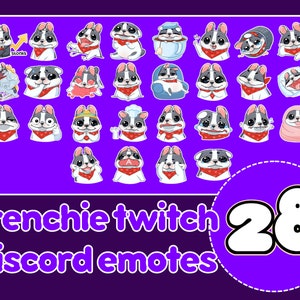 Uroczy pakiet emotikonek Frenchie, emotikony French Bulldog, urocze emotikony Twitch, pakiet Twitch Streaming, pakiet Twitch, pakiet Twitch, francuski buldog