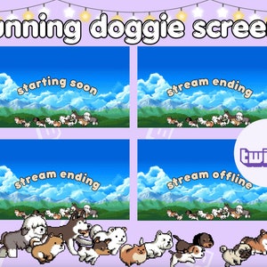 running dog twitch screen, Animated running dog twitch screen, animated dog twitch screen, cute dog twitch beagle shiba pug dog emote twitch