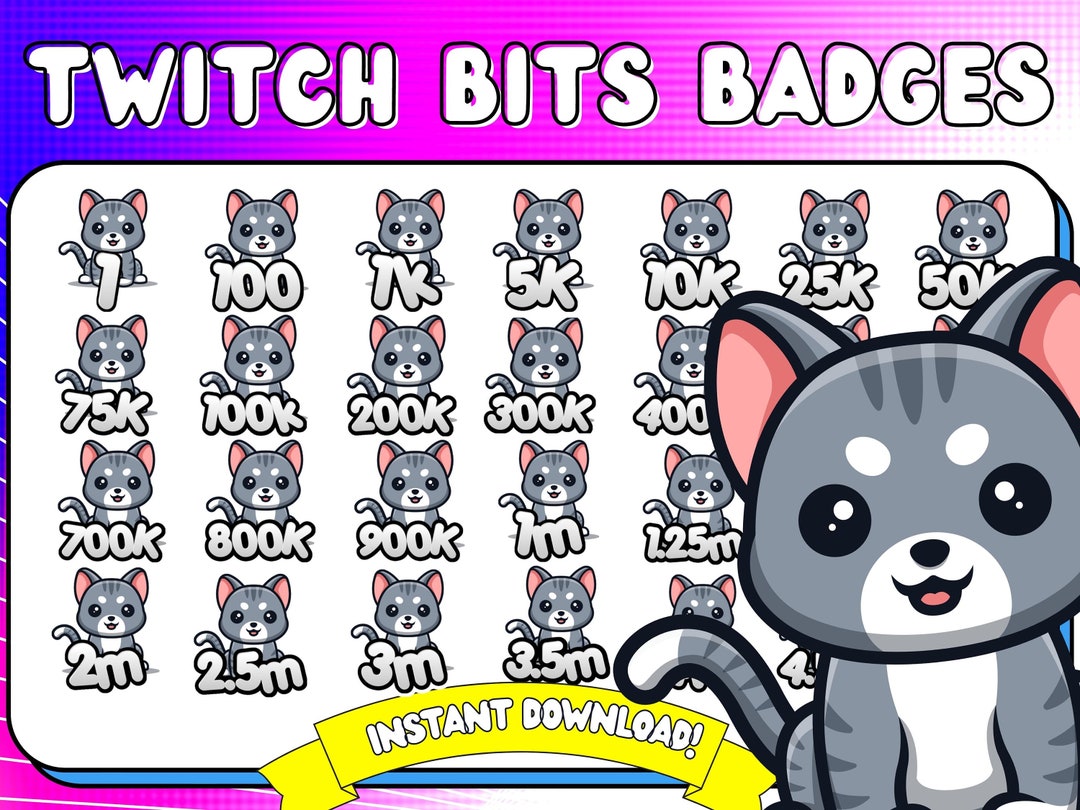 Twitch Bit Badges | Twitch Bits Badges | Cat Twitch Bit Badges | Cute ...