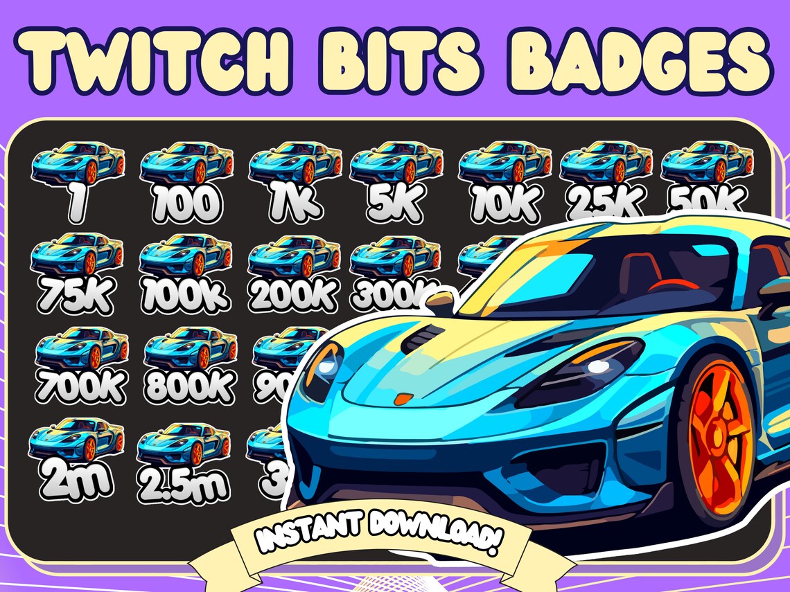 Cool Bit Racing Car Bit Badges Racecar Bit Badges, Twitch Race Car Emote, Sports Car ...