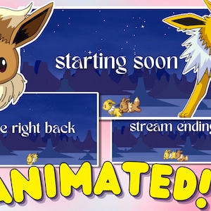 Pokemon Start Screen Twitch, Animiertes Pokemon Be Right Back, Pokemon Ending Stream, JOLTEON EEVEE TWITCH, Laufender Pokemon Twitch Screen