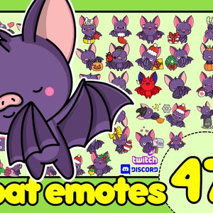 bat emotes! Cute bat twitch emotes, cute scary emotes, halloween emotes, halloween twitch theme, vampire twitch theme, discord
