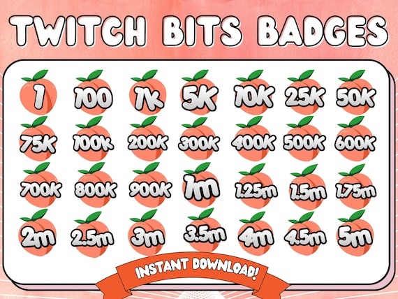 12x Twitch Bit Badges, Streaming Cheer Badges, Bit Badges for Streamers,  Bit Tier Badges