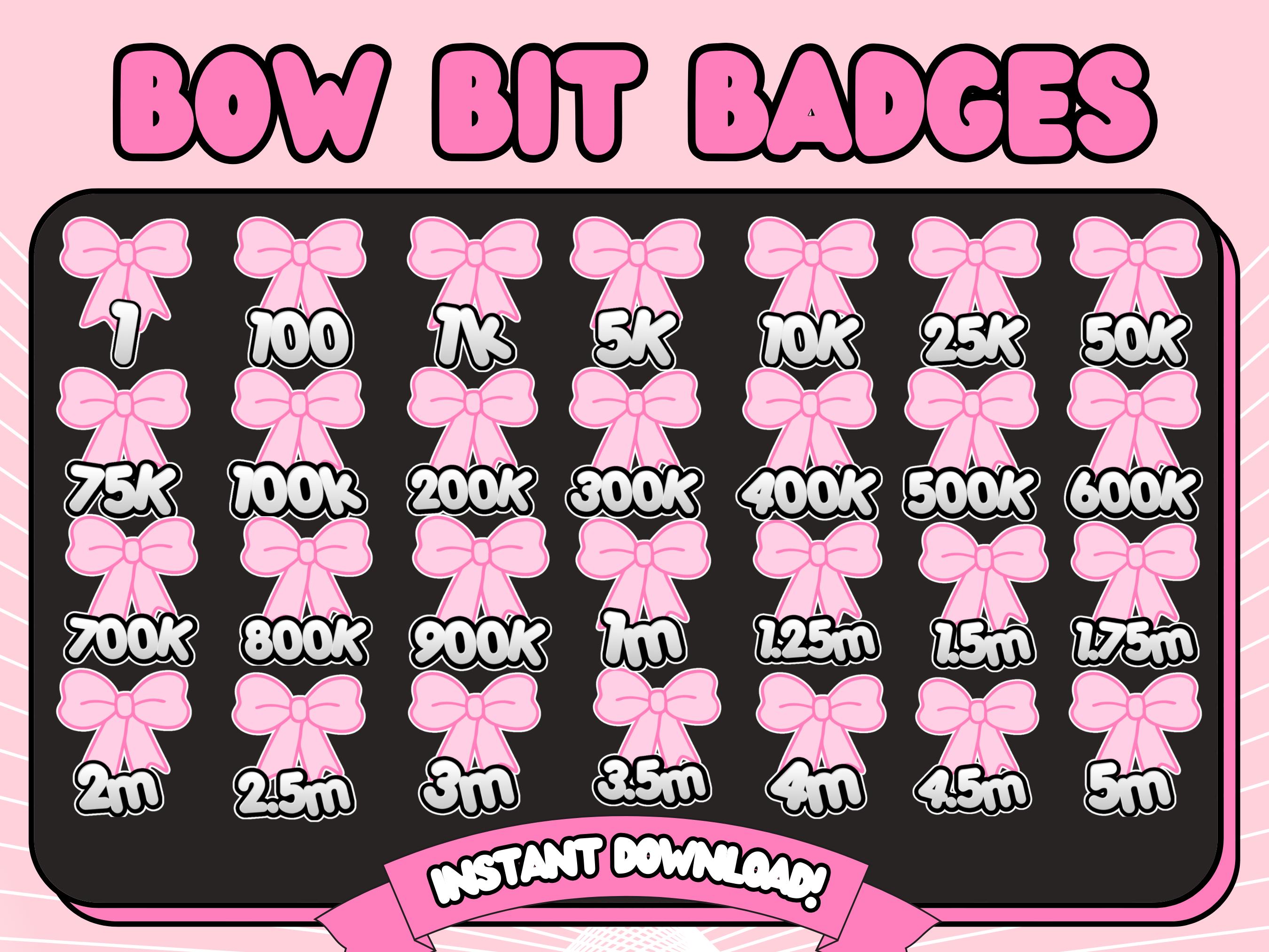 Pink Twitch Bit Badges Twitch Bits Badges Cute Bit Badges | Heart ...