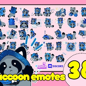 emoticones de mapache! Emoticones lindos de contracción de mapache, emotes de panda de basura, emotes de perro mapache, emotes de contracción de panda de basura, emotes de mapache, emotes de ardilla