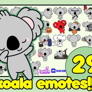 Koala Emotes, Koala Twitch Emotes, australia emotes, animal Discord Emotes, cute koala emote, australian emotes, bear emotes twitch discord