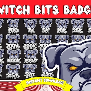 Twitch Bit Badges | Bulldog Bits Badges | Bull Dog Twitch Bit Badges | Dog Twitch | Frenchie Bits Badges | Twitch bit badge | dog bit badges