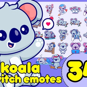 Koala Emotes, Koala Twitch Emotes, australia emotes, animal Discord Emotes, cute koala emote, australian emotes, bear emotes twitch discord