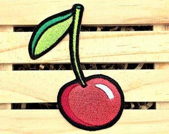 Cherry Patch, Mickey Cherry Patches, Embroidery Patch, Patches for Clothing, Jackets, Jeans, Backpacks, Hats, Iron On Patch, Sew On Patch