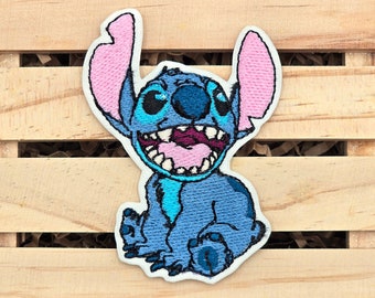 Stitch Patch, Blue Alien Patches, Embroidery Patch, Patches for Clothing, Jackets, Jeans, Backpacks, Hats, Iron On Patch, Sew On Patch