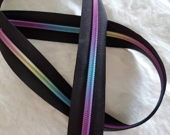 Zipper Tape Rainbow #5 Nylon Coil Zipper, Rainbow Zipper Teeth