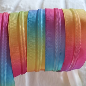 Zipper Tape Rainbow #5 Nylon Coil Zipper, Rainbow Zipper Teeth