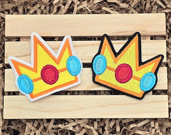 Princess Crown Patch, Videogames Patches, Embroidery Patch, Patches for Clothing, Jackets, Backpacks, Hats, Iron On Patch, Sew On Patch