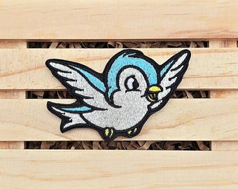 Blue Bird Patch, SnowWhite Patches, Embroidery Patch, Patches for Clothing, Jackets, Jeans, Backpacks, Hats, Iron On Patch, Sew On Patch