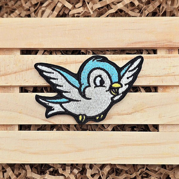 Blue Bird Patch, SnowWhite Patches, Embroidery Patch, Patches for Clothing, Jackets, Jeans, Backpacks, Hats, Iron On Patch, Sew On Patch