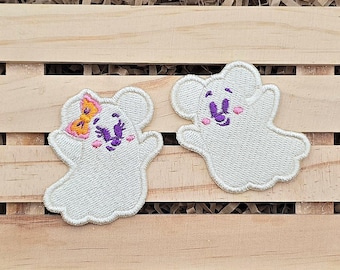 Mickey and Minnie Ghost Patch, Mickey Not So Scary Patch, Embroidered Sewing On Patch/Iron On Patch