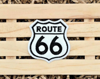 Route 66 Patch, Cars Patches, Embroidery Patch, Patches for Clothing, Jackets, Jeans, Backpacks, Hats, Iron On Patch, Sew On Patch